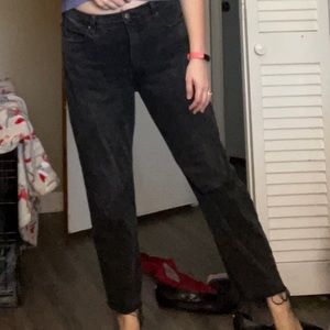 Old Navy Extra High Rise Sky High Straight Black Jeans